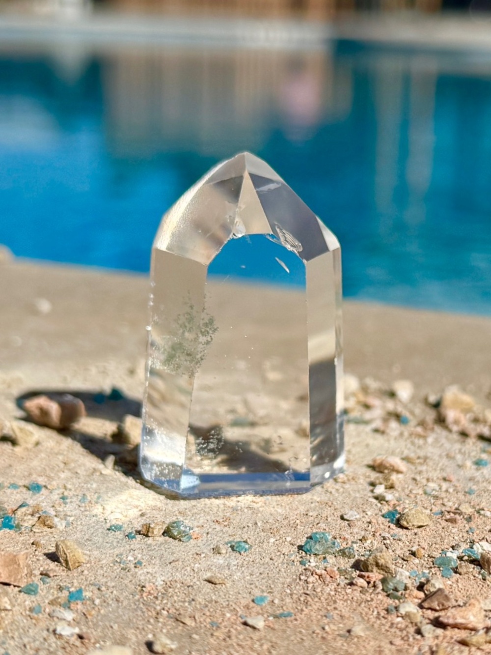 Russian High Polished Clear Quartz Tower Point Crystal